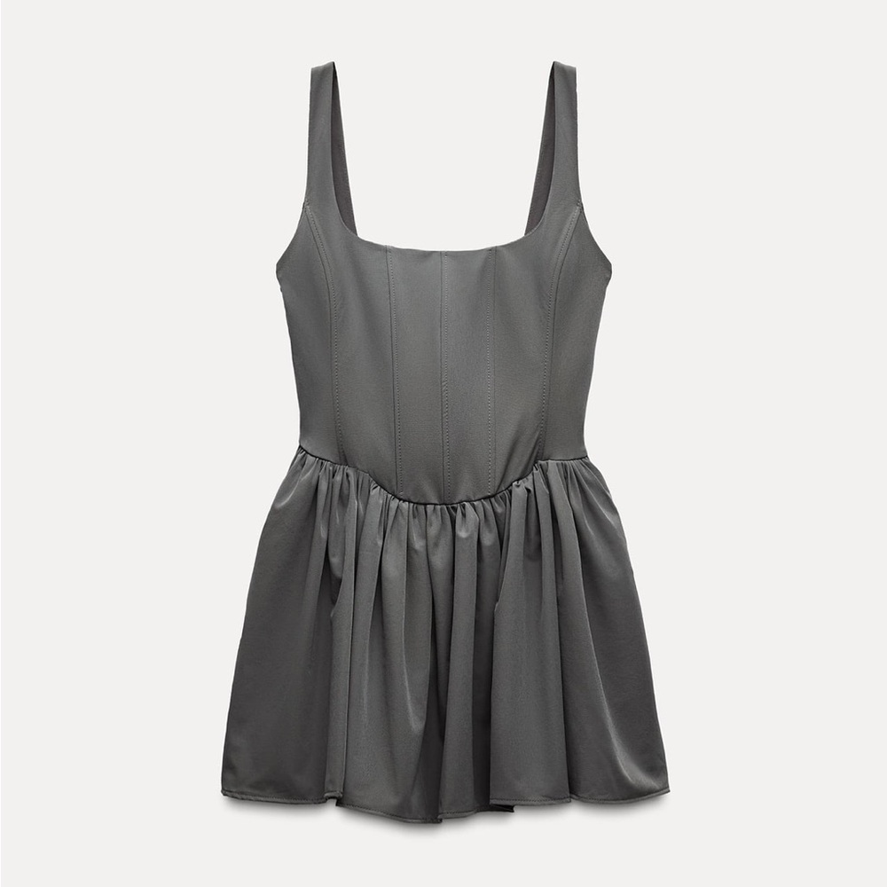 Elegant Gray Sleeveless Dress